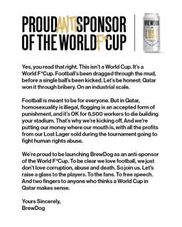 BrewDog: Pround Anti Sponsor of the World F*Cup